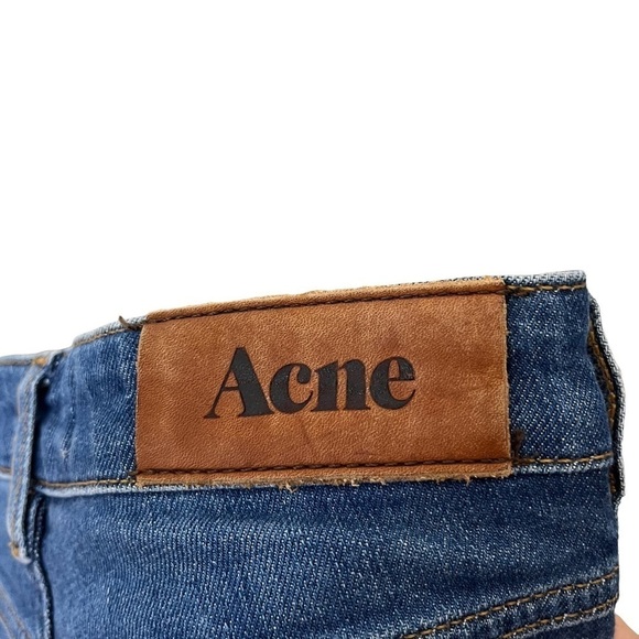 Acne Studios Needle Marine High Rise Jeans Women’s Size 26 Blue Cotton Blend - Picture 15 of 15
